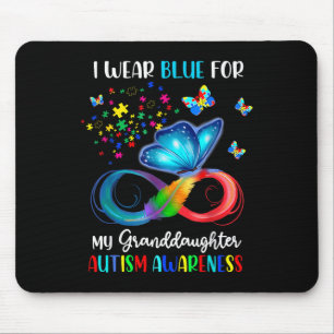 I Wear Blue For My Granddaughter Autism Grandma Bu Mouse Pad