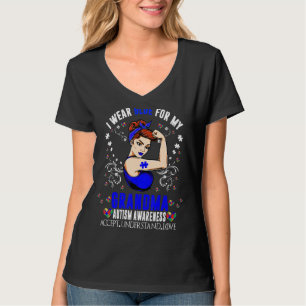 I Wear Blue For My Grandma Autism Awareness Month T-Shirt