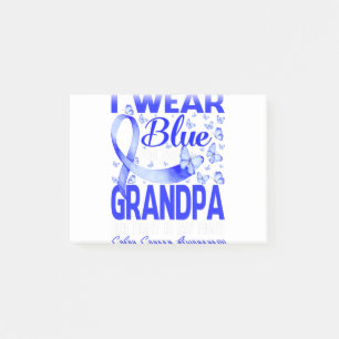 I Wear Blue For My Grandpa Colon Cancer Awareness Post-it Notes