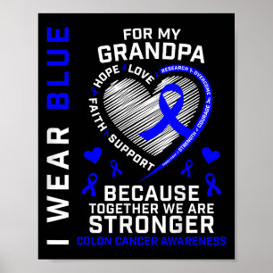 I Wear Blue For My Grandpa Colon Cancer Awareness  Poster