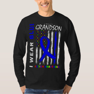 I Wear Blue For My Grandson Autism Awareness Ameri T-Shirt