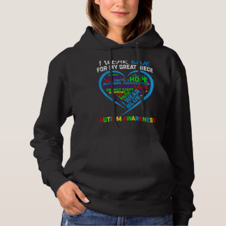 I Wear Blue For My Great Niece Autism Awareness Au Hoodie