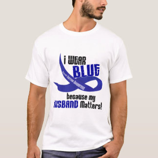 I Wear Blue For My Husband 33 COLON CANCER T-Shirt