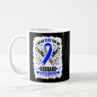 I Wear Blue For My Husband Diabetes Awareness Mont Coffee Mug