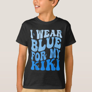 I Wear Blue For My Kiki Blue Ribbon Diabetes Aware T-Shirt