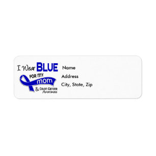 I Wear Blue For My Mom 42 Colon Cancer Label