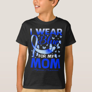 I Wear Blue For My Mom Alopecia Awareness Butterfl T-Shirt