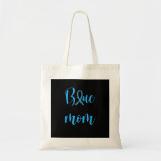 I Wear Blue For My Mom Colon Cancer Awareness Supp Tote Bag