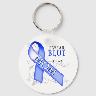 I Wear Blue for my Mom Keychain