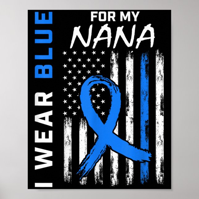 I Wear Blue For My Nana Diabetes Awareness Shirt T Poster (Front)
