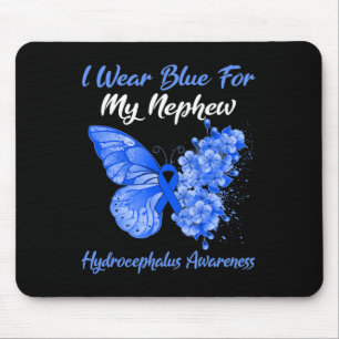 I Wear Blue For My Nephew Hydrocephalus Warrior Mouse Pad