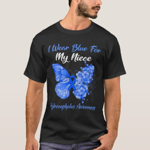 I Wear Blue For My Niece Hydrocephalus Warrior T-Shirt