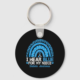 I Wear Blue For My Niece Type 1 Diabetes Awareness Keychain