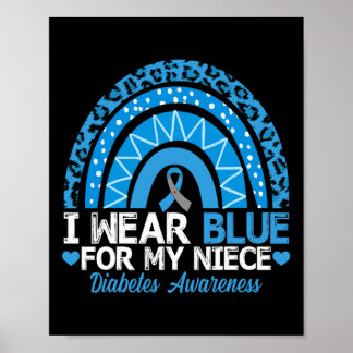 I Wear Blue For My Niece Type 1 Diabetes Awareness Poster