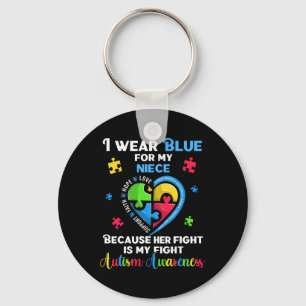 I Wear Blue For My Niece Uncle Aunt  Keychain