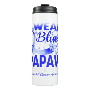 I Wear Blue For My Papaw Colorectal Cancer Thermal Tumbler