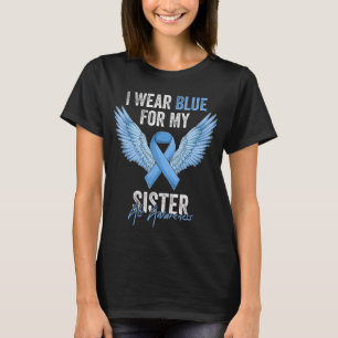 I Wear Blue For My Sister Als Awareness Angel Ribb T-Shirt