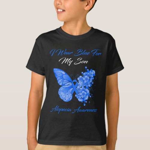 I Wear Blue For My Son Alopecia Awareness  T_Shirt
