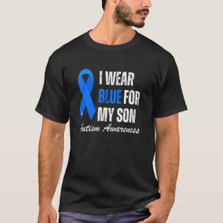 I Wear Blue For My Son Autism Awareness Month Vint T-Shirt