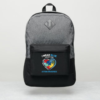 I Wear Blue For My Son Autism Awareness Port Authority® Backpack