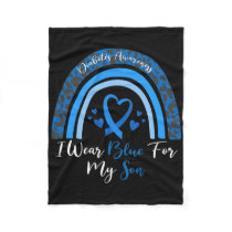 I Wear Blue For My Son Diabetes Awareness Month Gi Fleece Blanket