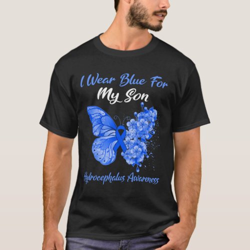 I Wear Blue For My Son Hydrocephalus Awareness  T_Shirt