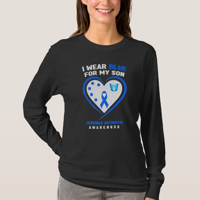 I Wear Blue For My Son Juvenile Arthritis Awarenes T-Shirt (Front)