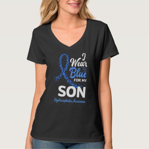 I Wear Blue For My Son Mom Dad Hydrocephalus Aware T_Shirt