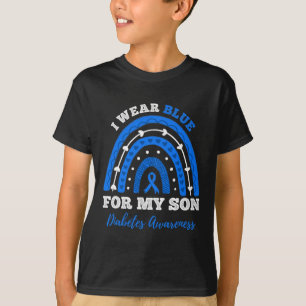 I Wear Blue For My Son T1d Type 1 Diabetes Awarene T-Shirt