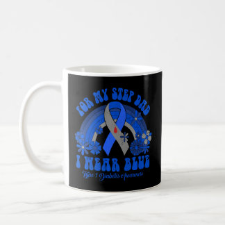 I Wear Blue For My Step Dad Diabetes Awareness Rib Coffee Mug