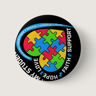 I Wear Blue For My Students Autism Awareness Teach Button