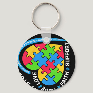 I Wear Blue For My Students Autism Awareness Teach Keychain