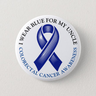 I Wear Blue for my Uncle Colorectal Cancer Ribbon Button