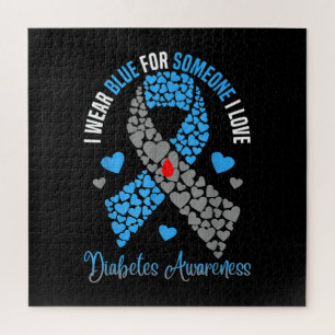 I Wear Blue For Someone I Love Type 1 Diabetes Awa Jigsaw Puzzle