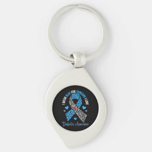 I Wear Blue For Someone I Love Type 1 Diabetes Awa Keychain