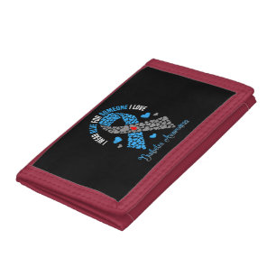 I Wear Blue For Someone I Love Type 1 Diabetes Awa Tri-fold Wallet
