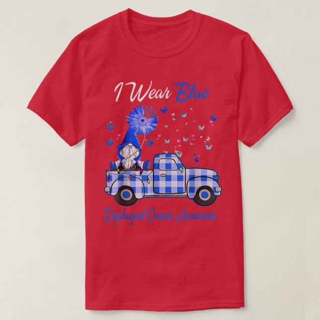 I Wear Blue Gnome Truck Esophageal Cancer Awarenes T-Shirt (Design Front)