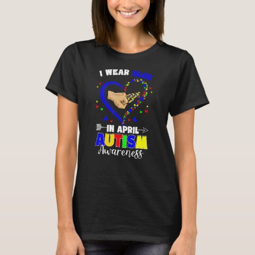 I Wear Blue In April Autism Awareness Puzzle Asd S T_Shirt
