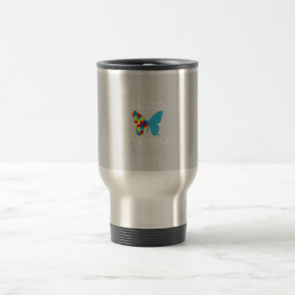 I Wear Blue  My Grandson Kids Puzzle Autism Awaren Travel Mug