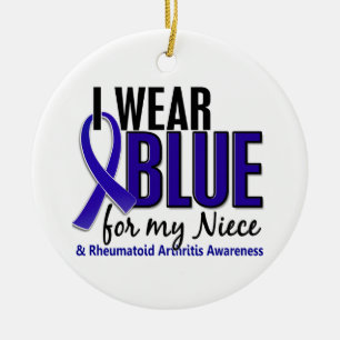 I Wear Blue Niece Rheumatoid Arthritis RA Ceramic Ornament