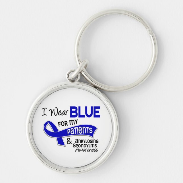 I Wear Blue Patients 42 Ankylosing Spondylitis Keychain (Front)
