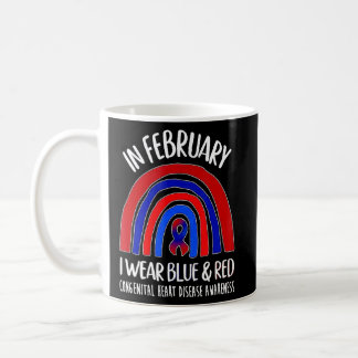 I Wear Blue & Red Congenital Heart Disease Awarene Coffee Mug