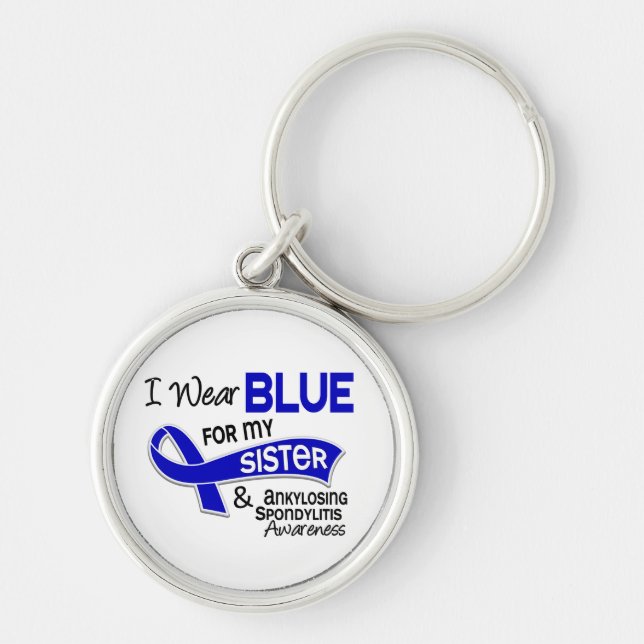 I Wear Blue Sister 42 Ankylosing Spondylitis Keychain (Front)