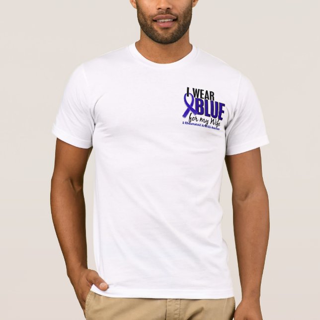 I Wear Blue Wife 10 Rheumatoid Arthritis RA T-Shirt (Front)