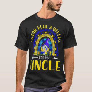 I Wear Blue Yellow For Uncle Down Syndrome T21 Pre T-Shirt