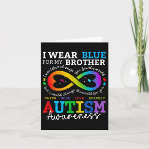 I Wear Blues For My Brother Autism Awareness Mom D Card