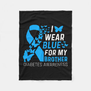 I Wear Blues For My Brother Ribbon Diabetes Awaren Fleece Blanket