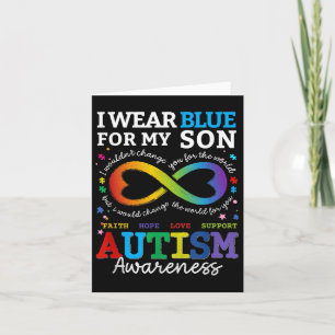 I Wear Blues For My Son Autism Awareness Mom Dad P Card