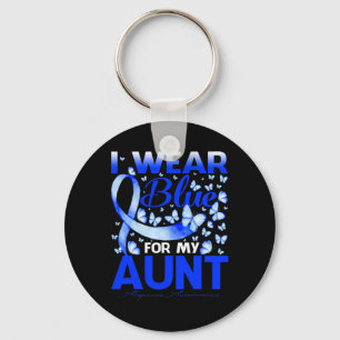 I Wear Bule For My Aunt Alopecia Awareness  Keychain