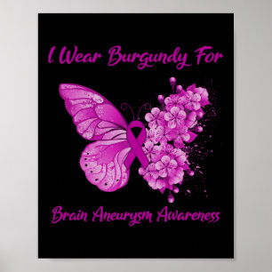 I Wear Burgundy For Brain Aneurysm Awareness  Poster